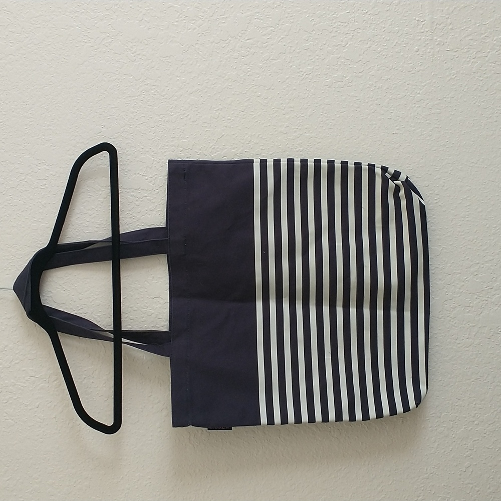J Crew Navy & White Striped Tote Bag - Picture 2 of 7